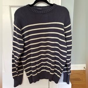 Brandy Melville Brianna Cotton The in Striped Sweater Blue and White Barely Worn